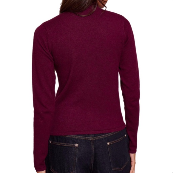 L Joseph A. Wine Red Burgundy Women’s Long Sleeve Winter Turtleneck Shirt Top - Picture 4 of 10
